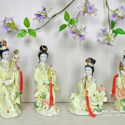 TƯỢNG SỨ TỨ CẦM MEN VÀNG